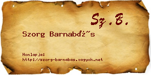 Szorg Barnabás névjegykártya