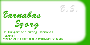 barnabas szorg business card